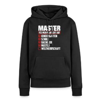 Liste des diplômes de maîtrise Mémoire de maîtrise terminé - Sweat à capuche Premium bio Femme - noir - Devant - Julia (174cm)