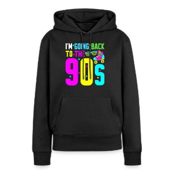 1990 Disco 90s Retro - Frauen Premium Bio Hoodie - Schwarz - Vorne - Julia (174cm)