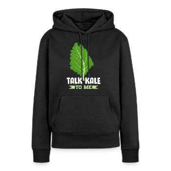 Véganisme végétarien au chou frisé - Sweat à capuche Premium bio Femme - noir - Devant - Julia (174cm)