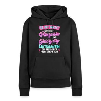 Diplômé de l’école secondaire pas facile PRINCESSE et MATURANTIN - Sweat à capuche Premium bio Femme - noir - Devant - Julia (174cm)