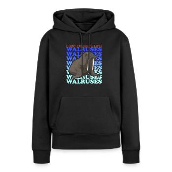Cadeau de morse morse - Sweat à capuche Premium bio Femme - noir - Devant - Julia (174cm)