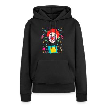 Clown, Carnaval, Carnaval, Costume De Carnaval, Parade, Célébration, Bouffon, - Sweat à capuche Premium bio Femme - noir - Devant - Julia (174cm)