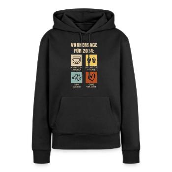 Werdende Eltern 2024 Vorhersage 2024 - Frauen Premium Bio Hoodie - Schwarz - Vorne - Julia (174cm)