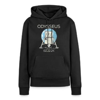 Odysseus Mondlandegerät Raumschiff Mondlandung - Frauen Premium Bio Hoodie - Schwarz - Vorne - Julia (174cm)