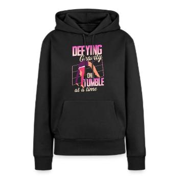 Tumbling Fitness Akrobatik - Frauen Premium Bio Hoodie - Schwarz - Vorne - Julia (174cm)