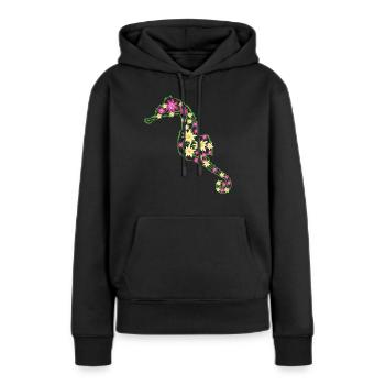 Hippocampe Hippocampe - Sweat à capuche Premium bio Femme - noir - Devant - Julia (174cm)