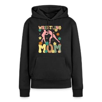 Lutteur groovy - Sweat à capuche Premium bio Femme - noir - Devant - Julia (174cm)