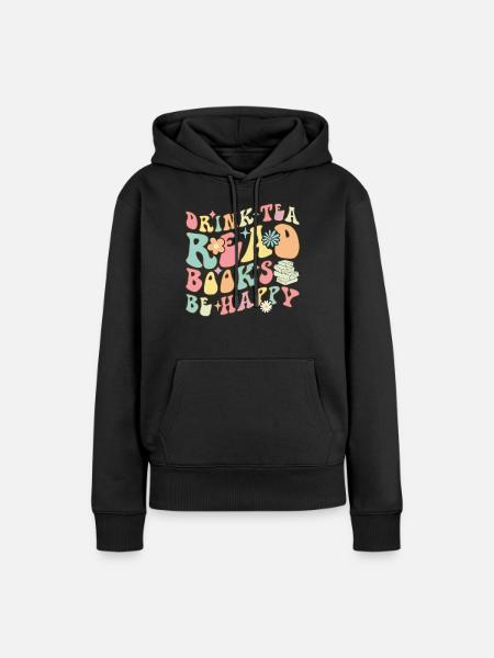 Groovy Book Reader Buch lesen - Frauen Premium Bio Hoodie - Schwarz