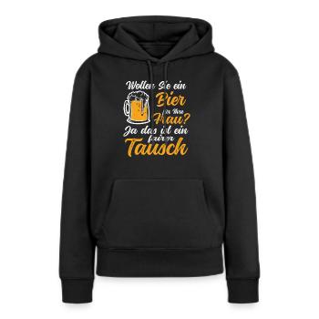 Bierzelt Biergarten Biergriller und Bier Sprüche - Frauen Premium Bio Hoodie - Schwarz - Vorne - Julia (174cm)