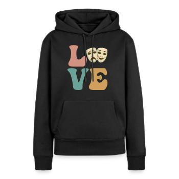 AMOUR, Théâtre, Drame, Comédie, Théâtre de mascarade - Sweat à capuche Premium bio Femme - noir - Devant - Julia (174cm)