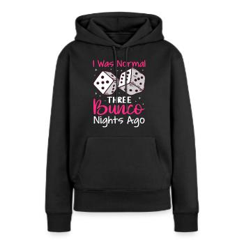 Bunco - Frauen Premium Bio Hoodie - Schwarz - Vorne - Julia (174cm)