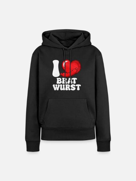 Bratwurst als Geschenk - Frauen Premium Bio Hoodie - Schwarz