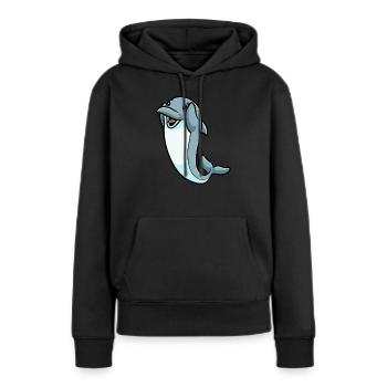 Émoticône de dauphin - Sweat à capuche Premium bio Femme - noir - Devant - Julia (174cm)