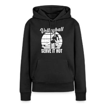 Volleyball Volleyballer - Frauen Premium Bio Hoodie - Schwarz - Vorne - Julia (174cm)