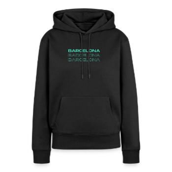 Barcelona - Frauen Premium Bio Hoodie - Schwarz - Vorne - Julia (174cm)