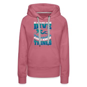 Diving Diver Ocean Lovers - Women’s Premium Organic Hoodie - mauve - Front - Isabella (175cm)