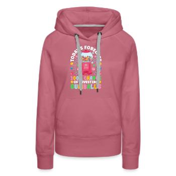 Machine à chewing-gum drôle - Sweat à capuche Premium bio Femme - mauve - Devant - Isabella (175cm)