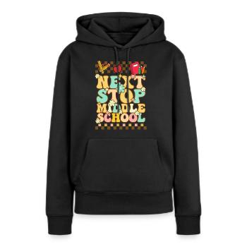 Next stop: Middle School, Elementary School - Women’s Premium Organic Hoodie - black - Front - Julia (174cm)