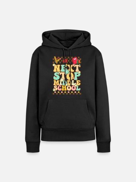 Nächster Halt Mittelschule Grundschule - Frauen Premium Bio Hoodie - Schwarz