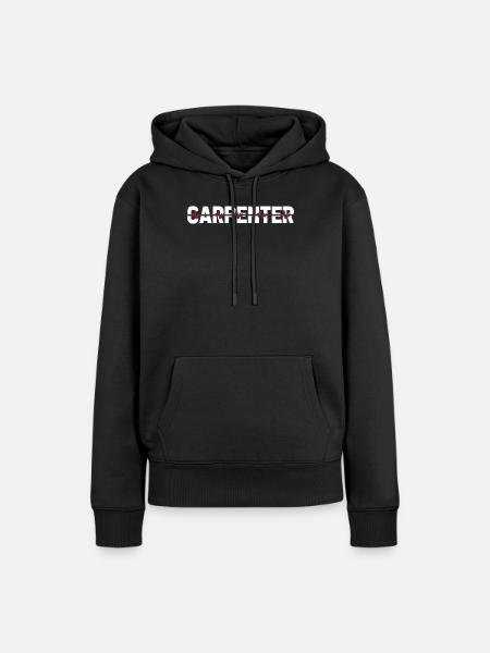 Zimmermann Tischler Schreiner Ekg Heartbeat - Dame Premium hoodie, økologisk bomuld - sort