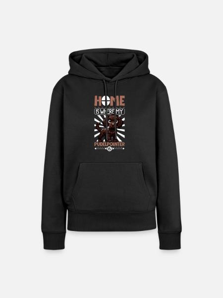 Zuhause - Pudelpointer - Frauen Premium Bio Hoodie - Schwarz