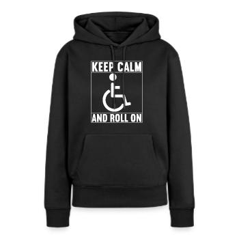 Personnes en fauteuil roulant Fauteuil roulant - Sweat à capuche Premium bio Femme - noir - Devant - Julia (174cm)