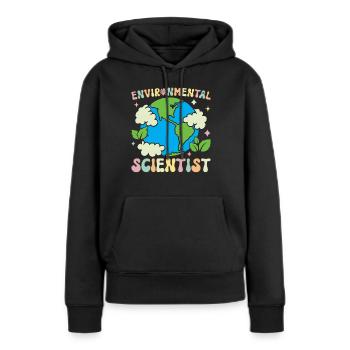 Scientifique de l’environnement Scientifique de l’environnement - Sweat à capuche Premium bio Femme - noir - Devant - Julia (174cm)