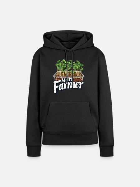 Microgreen Agriculture Gartenarbeit - Frauen Premium Bio Hoodie - Schwarz