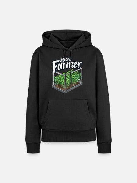 Microgreen Agriculture Gartenarbeit - Frauen Premium Bio Hoodie - Schwarz