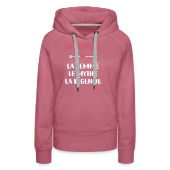 Nanny-Mythos-Legende - Frauen Premium Bio Hoodie - Malve - Vorne - Isabella (175cm)