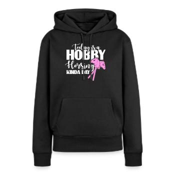 Hobby Horse Hobby Horsing - Frauen Premium Bio Hoodie - Schwarz - Vorne - Julia (174cm)