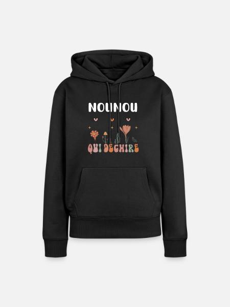 Nanny Tearing Boho Flowers - Women’s Premium Organic Hoodie - black