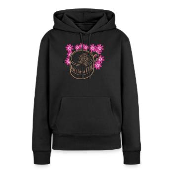Thé Chai - Sweat à capuche Premium bio Femme - noir - Devant - Julia (174cm)