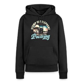 Gefährdete Arten, Tierliebhaber, Elefant - Frauen Premium Bio Hoodie - Schwarz - Vorne - Julia (174cm)