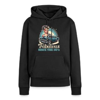 Aus Den 50ern Musik 50er 1950 Party Fifties 50er - Frauen Premium Bio Hoodie - Schwarz - Vorne - Julia (174cm)