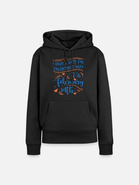 Valentine's Day Boyfriend Girlfirend - Frauen Premium Bio Hoodie - Schwarz