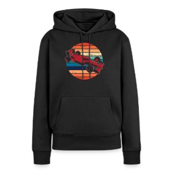 Passionné de course, amateur de course automobile, coureur automobile - Sweat à capuche Premium bio Femme - noir - Devant - Julia (174cm)