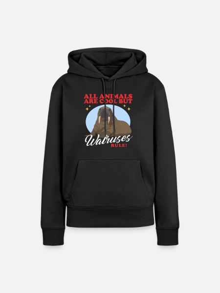 Walross Walrus Walroß Walrosse Geschenk - Frauen Premium Bio Hoodie - Schwarz