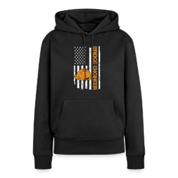 Construction de ponts et ingénieur de ponts - Sweat à capuche Premium bio Femme - noir - Devant - Julia (174cm)
