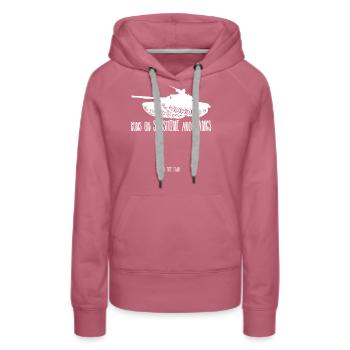 Tank Combat Battle Tanks MBT - Frauen Premium Bio Hoodie - Malve - Vorne - Isabella (175cm)
