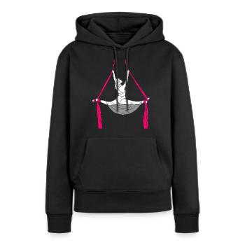 Aerial Silk Split - Women’s Premium Organic Hoodie - black - Front - Julia (174cm)