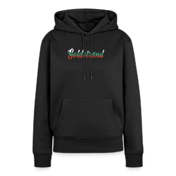 Sables d’or Bulgarie - Sweat à capuche Premium bio Femme - noir - Devant - Julia (174cm)