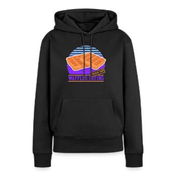 Gaufres Gaufres Lover Gaufre Cadeau - Sweat à capuche Premium bio Femme - noir - Devant - Julia (174cm)