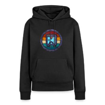Impression 3D - Sweat à capuche Premium bio Femme - noir - Devant - Julia (174cm)