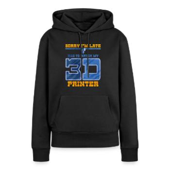 Impression 3D - Sweat à capuche Premium bio Femme - noir - Devant - Julia (174cm)