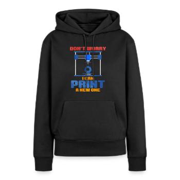 Impression 3D - Sweat à capuche Premium bio Femme - noir - Devant - Julia (174cm)