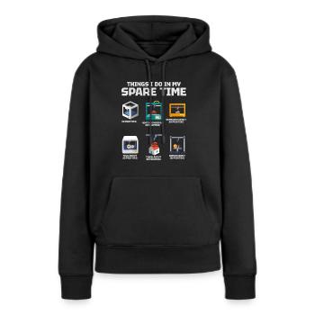 Impression 3D - Sweat à capuche Premium bio Femme - noir - Devant - Julia (174cm)