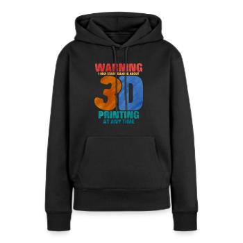 Impression 3D - Sweat à capuche Premium bio Femme - noir - Devant - Julia (174cm)