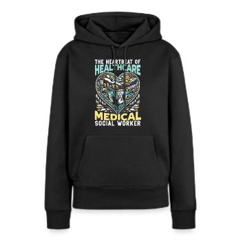 Sozialarbeiter Beruf Beruf Sozial - Frauen Premium Bio Hoodie - Schwarz - Vorne - Julia (174cm)