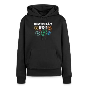 Geburtstagsbuldenfußballspieler Bday Team Party - Frauen Premium Bio Hoodie - Schwarz - Vorne - Julia (174cm)